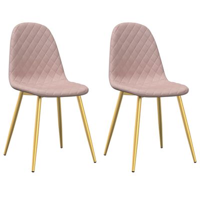 vidaXL spisebordsstole 2 stk. fløjl lyserød