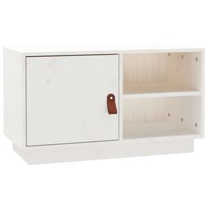vidaXL tv-bord 70x34x40 cm massivt fyrretr&aelig; hvid