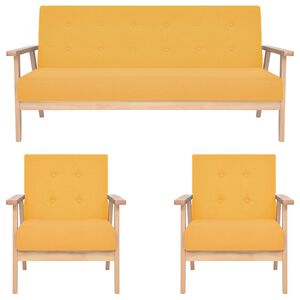 vidaXL sofas&aelig;t i 3 dele stof gul