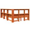 vidaXL seng med reol uden madras 120x200cm massivt fyrretr&aelig; gyldenbrun