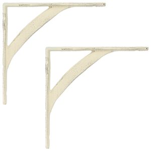 vidaXL V&aelig;ghylde beslag 2 stk. Antik hvid 10 x 10 x 3 cm St&aring;l