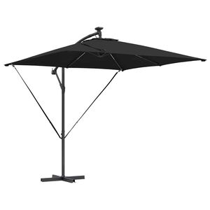 vidaXL Parasol Sort 249 x 249 x 250 cm Polyester og Aluminium