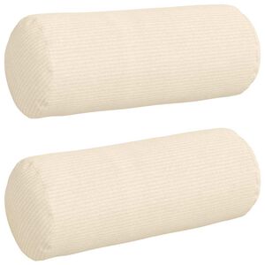 vidaXL Bolsterpuder 2 pcs Creme &Oslash; 15 x 40 cm Velourstof
