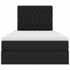 vidaXL Seng med opbevaring og LED med LED Sort 120 x 190 cm Polyester