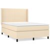 vidaXL kontinentalseng med madras 140x190 cm stof cremefarvet