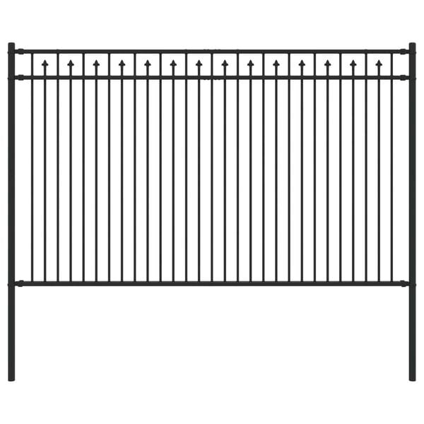 vidaXL Spike Hegn Sort 200 x 166 cm Pulverlakeret st&aring;l