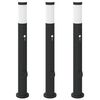 vidaXL pullertlamper med sensor og stikkontakt 3 stk. 80 cm rustfrit st&aring;l IP44