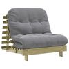 vidaXL futon med madras 90x206x11 cm massivt fyrretr&aelig;