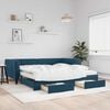 vidaXL daybed med udtr&aelig;k og skuffer 100x200 cm velour bl&aring;