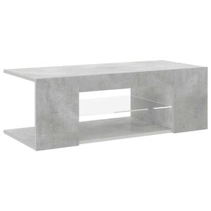 vidaXL tv-bord med LED-lys 90x39x30 cm betongr&aring;