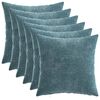 vidaXL Pude 6 stk. HEERLEN Bl&aring; 35 x 35 cm Chenille Stof