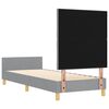 vidaXL Sengestel med hovedg&aelig;rde Lysegr&aring; 80 x 200 cm Stof
