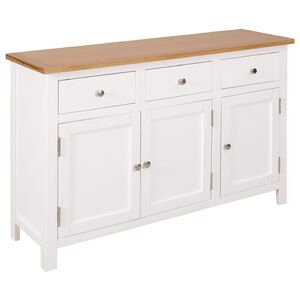 vidaXL sk&aelig;nk 110x33,5x70 cm massivt egetr&aelig;