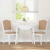 vidaXL spisebordsstole med hynder 2 stk. massivt gummitr&aelig; hvid