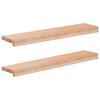 vidaXL Vindueskarme 2 stk. Naturfarvet 80x 15 x 2 cm Solid b&oslash;g
