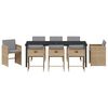 vidaXL Have Spisebordss&aelig;t 9 pcs Beige polyrattan