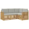 vidaXL Sofas&aelig;t 4 pcs Hvid og lysegr&aring; 187,5 x 128,5 x 73 cm Polyester