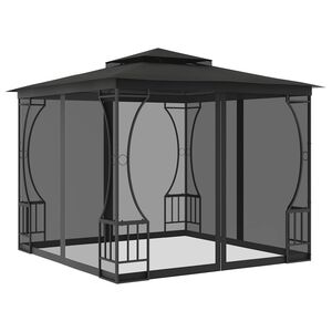 vidaXL pavillon med net 300x300x265 cm antracitgr&aring;