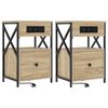 vidaXL Natskab 2 stk. Sonoma eg 40 x 31 x 60 cm Konstrueret tr&aelig;