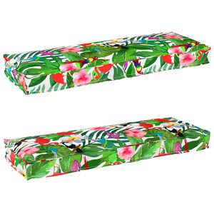 vidaXL Palle Pudes&aelig;t 2 pcs Tropisk jungle 120 x 40 x 8 cm Oxford Stof