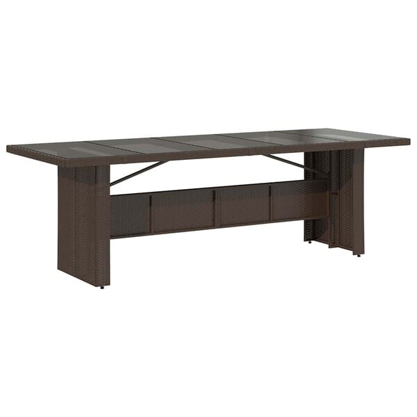 vidaXL bistros&aelig;t til haven 9 dele med hynder polyrattan brun