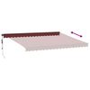 vidaXL markise med LED-lys 450x350 cm automatisk betjening bordeaux