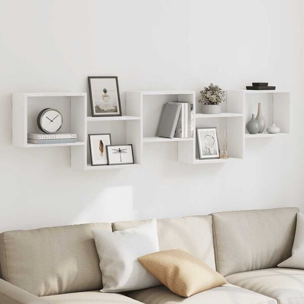 vidaXL v&aelig;greol med 5 rum konstrueret tr&aelig; hvid