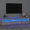vidaXL sengebord med LED-lys 195x35x40 cm betongr&aring;