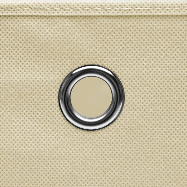 vidaXL opbevaringskasser 4 stk. ikke-vævet stof 28x28x28 cm creme
