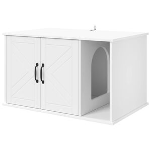 vidaXL Kat Hus Hvid 85 x 55 x 50,5 cm Konstrueret tr&aelig;