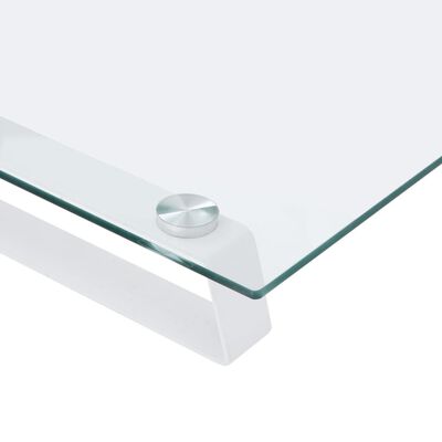 vidaXL skærmstander 40x20x8 cm hærdet glas og metal hvid