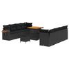 vidaXL Havesofa S&aelig;t 11 pcs Sort polyrattan