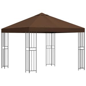 vidaXL Pavillon 3 x 3 m Brun Polyester og St&aring;l 190 gsm