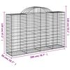 vidaXL buede gabionkurve 30 stk. 200x50x120/140 cm galvaniseret jern