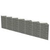 vidaXL gabionv&aelig;g galvaniseret st&aring;l 450 x 30 x 100 cm
