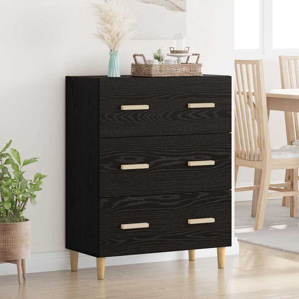 vidaXL Sideboard Sort eg 69,5 x 34 x 90 cm Konstrueret tr&aelig;