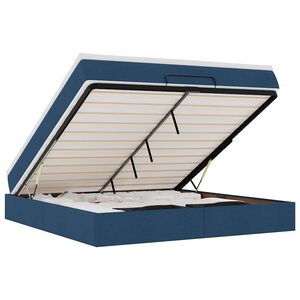 vidaXL osmannisk sengeramme med madras 180x200 cm stof bl&aring;