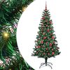 vidaXL Kunstig Forbelyst Juletr&aelig; med stativ Gr&oslash;n 150 cm PVC og metal