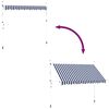 vidaXL foldemarkise manuel betjening 350 cm bl&aring; og hvid striber