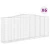vidaXL buede gabionkurve 6 stk. 400x50x160/180 cm galvaniseret jern