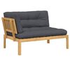 vidaXL hj&oslash;rnemodul til pallesofa med hynder massivt akacietr&aelig;
