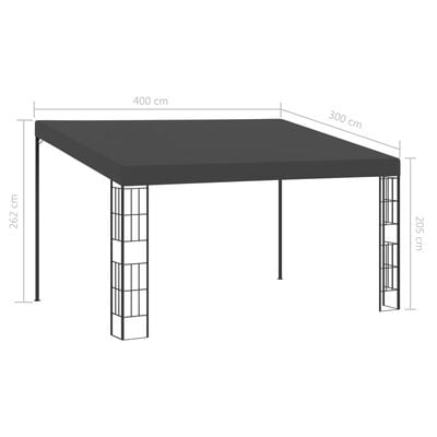 vidaXL vægmonteret pavillon 3x4 m stof antracitgrå