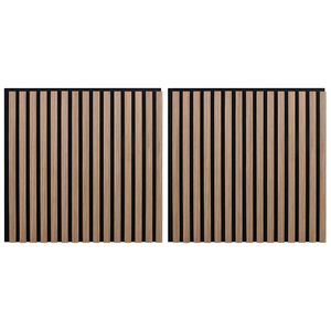 vidaXL akustiske vægpaneler 2 stk. med spalter 60,5x60 cm egefiner