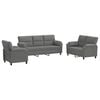 vidaXL Sofa S&aelig;t 3 pcs M&oslash;rkegr&aring; Fl&oslash;jl