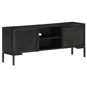 vidaXL tv-skab 115x30x46 cm massivt mangotr&aelig; sort