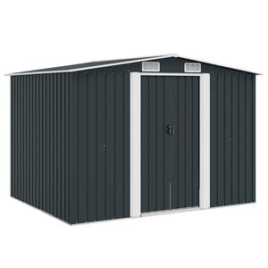 vidaXL opbevaringsskur til haven 257x205x178 cm st&aring;l antracitgr&aring;