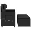 vidaXL havebænk med hynder og lænefunktion polyrattan sort