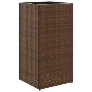 vidaXL plantekasse 40x40x80 cm polyrattan brun