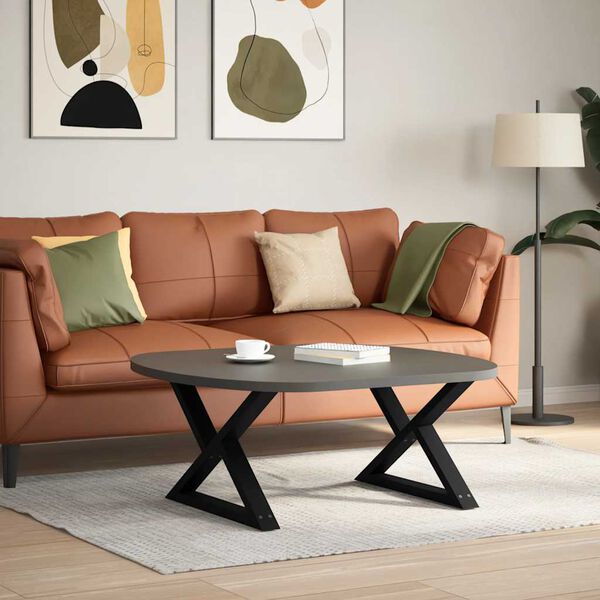 vidaXL sofabordsben 2 stk. sort 70 x (42-43,3) cm st&aring;l