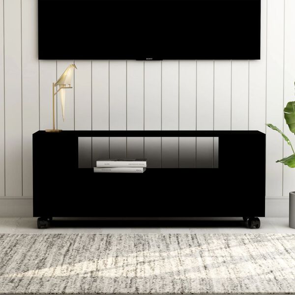 vidaXL tv-bord 120x35x48 cm konstrueret tr&aelig; sort